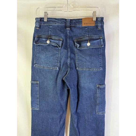 Judy Blue Wide Leg Jeans Baggy Cargo Pocket - Picture 8 of 9